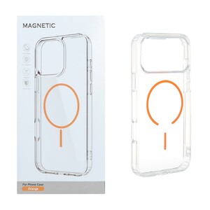 قاب اورجینال Magnetic دور ژله ای MagSafe مدل Apple iPhone 17 Pro Max - نارنجی (پک دار)