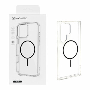 قاب اورجینال Magnetic دور ژله ای MagSafe مدل Samsung Galaxy S23 Ultra - مشکی (پک دار)