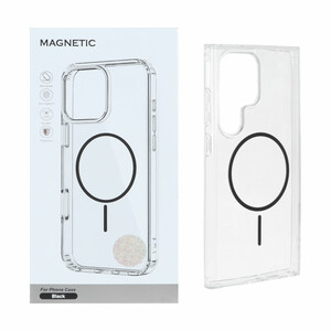 قاب اورجینال Magnetic دور ژله ای MagSafe مدل Samsung Galaxy S24 Ultra - مشکی (پک دار)