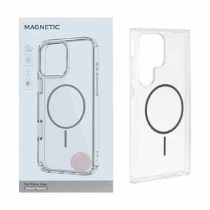 قاب اورجینال Magnetic دور ژله ای MagSafe مدل Samsung Galaxy S24 Ultra - خاکستری (پک دار)
