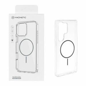 قاب اورجینال Magnetic دور ژله ای MagSafe مدل Samsung Galaxy S25 Ultra - خاکستری (پک دار)