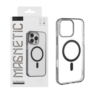 قاب اورجینال Magnetic Magsafe دور ژله ای Apple iPhone 16 Pro Max - مشکی (پک دار)