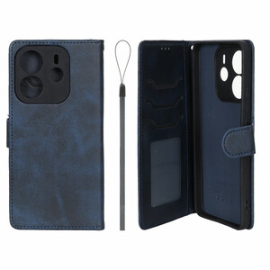کیف موبایل مگنتی درجه یک داخل خز MNC Plus مدل Xiaomi Redmi Note 14 4G - سرمه ای