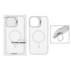 قاب Bracket چرمی دور دوخت MagSafe لنز استندشو Apple iPhone 13 Pro Max - سفید (پک دار)