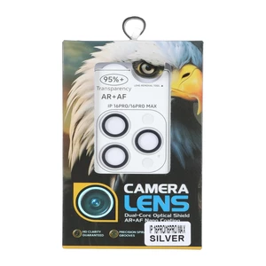 محافظ لنز رینگی اورجینال Eagle شابلون دار با قابلیت نصب مجدد Apple iPhone 16 Pro Max / iPhone 16 Pro - نقره ای (پک دار)