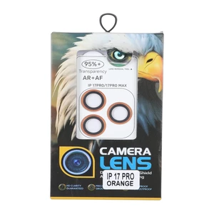 محافظ لنز رینگی اورجینال Eagle شابلون دار با قابلیت نصب مجدد Apple iPhone 17 Pro Max / iPhone 17 Pro - نارنجی (پک دار)