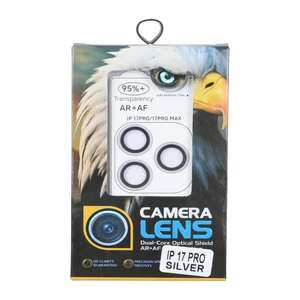 محافظ لنز رینگی اورجینال Eagle شابلون دار با قابلیت نصب مجدد Apple iPhone 17 Pro Max / iPhone 17 Pro - نقره ای (پک دار)