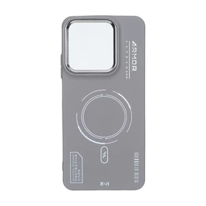قاب Armor لنز متال Texture طرح مگ سیف Realme Note 60 / Note 60x - خاکستری