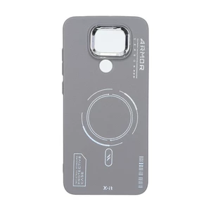 قاب Armor لنز متال Texture طرح مگ سیف Xiaomi Redmi Note 9 / Redmi 10X 5G / Redmi 10X Pro 5G  - خاکستری