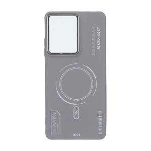 قاب Armor لنز متال Texture طرح مگ سیف Xiaomi Redmi Note 12 Pro Plus  - خاکستری