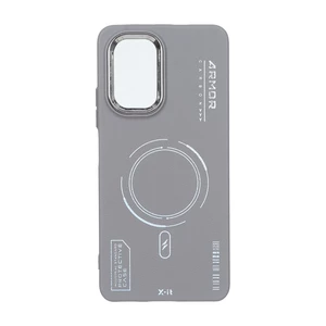 قاب Armor لنز متال Texture طرح مگ سیف Xiaomi Poco F3 / Redmi Mi 11i / Redmi K40 - خاکستری