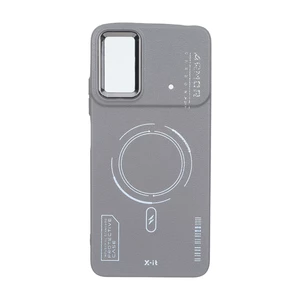 قاب Armor لنز متال Texture طرح مگ سیف Xiaomi Poco X4 Pro  - خاکستری