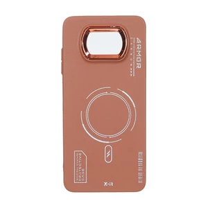 قاب Armor لنز متال Texture طرح مگ سیف Xiaomi Poco X3 / Poco X3 Pro / Poco X3 NFC - قهوه ای