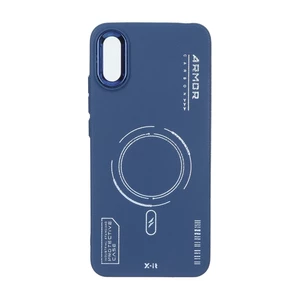 قاب Armor لنز متال Texture طرح مگ سیف Xiaomi Redmi 9A / Redmi 9A Sport / Redmi 9AT - سرمه ای