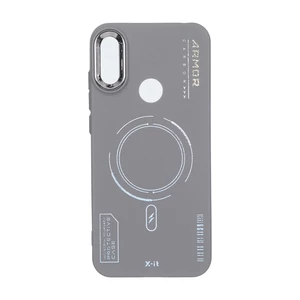 قاب Armor لنز متال Texture طرح مگ سیف Huawei Y6 (2019) / Y6 Prime (2019) / Y6s / Honor 8a  - خاکستری