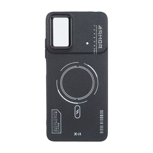 قاب Armor لنز متال Texture طرح مگ سیف Xiaomi Poco X4 Pro  - مشکی