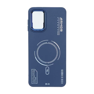 قاب Armor لنز متال Texture طرح مگ سیف Samsung Galaxy A12 / M12 / F12 - سرمه ای