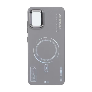 قاب Armor لنز متال Texture طرح مگ سیف Samsung Galaxy A51 / M40s - خاکستری
