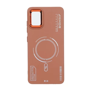 قاب Armor لنز متال Texture طرح مگ سیف Samsung Galaxy A51 / M40s - قهوه ای