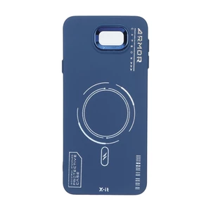 قاب Armor لنز متال Texture طرح مگ سیف Samsung Galaxy J7 Prime / G610 - سرمه ای