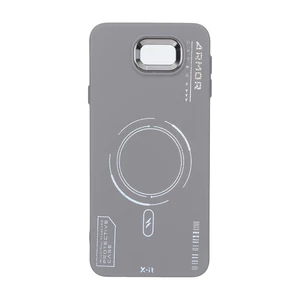قاب Armor لنز متال Texture طرح مگ سیف Samsung Galaxy J7 Prime / G610 - خاکستری