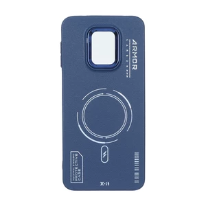 قاب Armor لنز متال Texture طرح مگ سیف Xiaomi Redmi Note 9S / Redmi Note 9 Pro / Redmi Note 9 Pro Max - سرمه ای