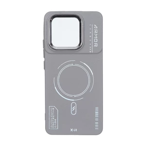 قاب Armor لنز متال Texture طرح مگ سیف Xiaomi Poco X6 Pro 5G / Redmi K70E - خاکستری
