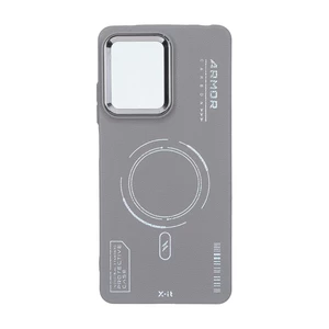 قاب Armor لنز متال Texture طرح مگ سیف Xiaomi Poco X5 Pro 5G - خاکستری