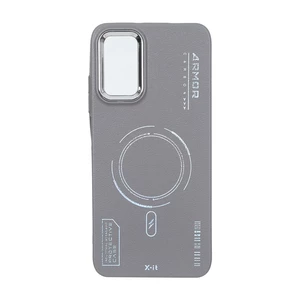 قاب Armor لنز متال Texture طرح مگ سیف Xiaomi Poco M3 / Redmi 9T 4G - خاکستری
