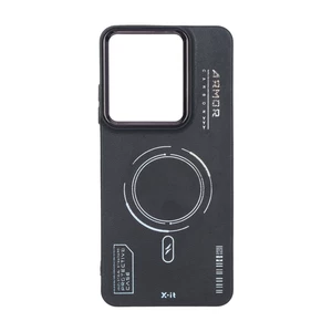 قاب Armor لنز متال Texture طرح مگ سیف Xiaomi Redmi A5 / Poco C71 - مشکی