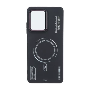 قاب Armor لنز متال Texture طرح مگ سیف Xiaomi Poco X5 Pro 5G - مشکی
