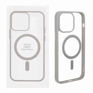 قاب شفاف Apple iPhone 14 Pro Max با قابلیت شارژ MagSafe - خاکستری (پک دار)