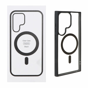 قاب شفاف دور رنگی Samsung Galaxy S24 Ultra با قابلیت شارژ MagSafe - مشکی (پک دار) - MPS