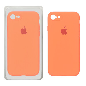 قاب سیلیکونی پاک کنی محافظ لنزدار اورجینال Apple iPhone 7 / iPhone 8 / iPhone SE (2020) - نارنجی تیره (پک اصلی)