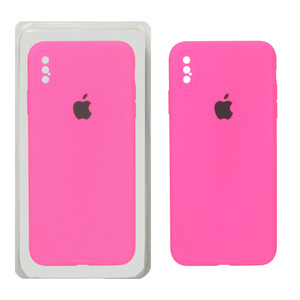 قاب سیلیکونی پاک کنی محافظ لنزدار اورجینال Apple iPhone X Max / iPhone XS Max - صورتی فانتزی (پک اصلی)