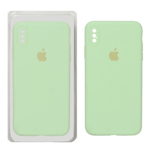 قاب سیلیکونی پاک کنی محافظ لنزدار اورجینال Apple iPhone X Max / iPhone XS Max - سبز مغز پسته ای (پک اصلی)