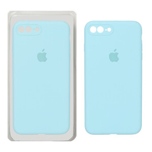 قاب سیلیکونی پاک کنی محافظ لنزدار اورجینال Apple iPhone 7 Plus / iPhone 8 Plus - فیروزه ای (پک اصلی)