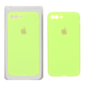 قاب سیلیکونی پاک کنی محافظ لنزدار اورجینال Apple iPhone 7 Plus / iPhone 8 Plus - سبز فسفری (پک اصلی)