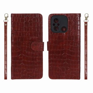 کیف موبایل مگنتی کروکو MNC مدل Xiaomi Redmi 12C / Redmi 11A / Poco C55 - زرشکی