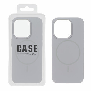 قاب سیلیکونی پاک کنی اورجینال درجه یک MagSafe مدل Apple iPhone 15 Pro - طوسی (پک دار)