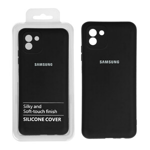 قاب نیو سیلیکون محافظ لنزدار RFF مدل Samsung A03 مشکی (پک دار)
