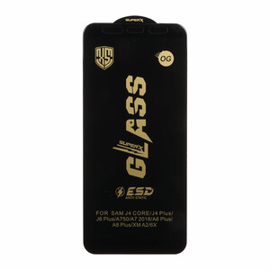 محافظ صفحه نمایش شیشه ای درجه یک Full Cover Super X OG - ESD OVOG مدل Samsung Galaxy A750 / J4 Core / J4 Plus / J6 Plus / J8 / A8 Plus / A6 Plus / A7 2018