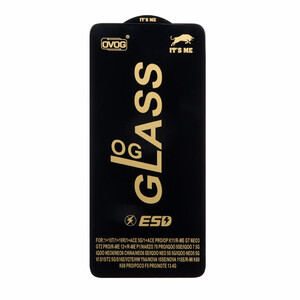 محافظ صفحه نمایش شیشه ای درجه یک Full Cover OG - ESD OVOG مدل Xiaomi Redmi Note 13 4G / Poco M7 Pro 5G - مشکی (بدون پک)