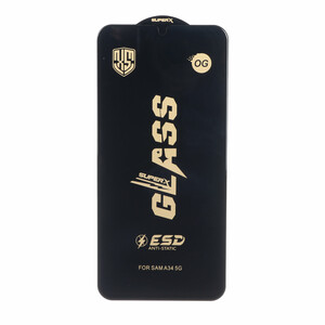 محافظ صفحه نمایش شیشه ای درجه یک Full Cover Super X OG - ESD OVOG مدل Samsung Galaxy A34