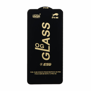 محافظ صفحه نمایش شیشه ای درجه یک Full Cover OG - ESD OVOG مدل Xiaomi Poco X7 Pro 5G / Mi 14t / 14T Pro / Redmi Note 13 Pro 5G / Poco X6 5G / Poco F6 5G / Poco F6 Pro 5G / Note 13 5G / Poco X6 Pro 5G - مشکی (بدون پک)