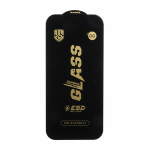 محافظ صفحه نمایش شیشه ای درجه یک Full Cover Super X OG - ESD OVOG مدل Apple iPhone 17 / iPhone 16 Pro
