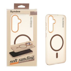 قاب اورجینال Syndee پشت مات MagSafe مدل Samsung Galaxy S23 FE - قهوه ای (پک دار )