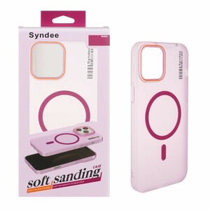 قاب اورجینال Syndee پشت مات MagSafe مدل Apple iPhone 12 Pro Max - سرخابی (پک دار )