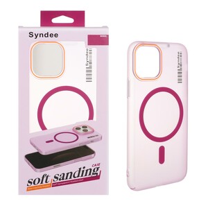 قاب اورجینال Syndee پشت مات MagSafe مدل Apple iPhone 11 Pro - سرخابی (پک دار )
