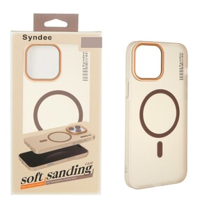 قاب اورجینال Syndee پشت مات MagSafe مدل Apple iPhone 13 Pro Max - صحرایی (پک دار)